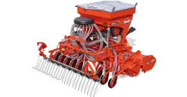 Darstellung der VENTA 320 - einer pneumatischen Aufbaudrillmaschine mit elektrischem Antrieb der Firma KUHN.