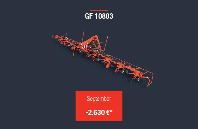 Ein Bild des Wenders GF 10803 mit dem Septemberrabatt in Höhe von 2.630 € im Herbstrasen 2026.