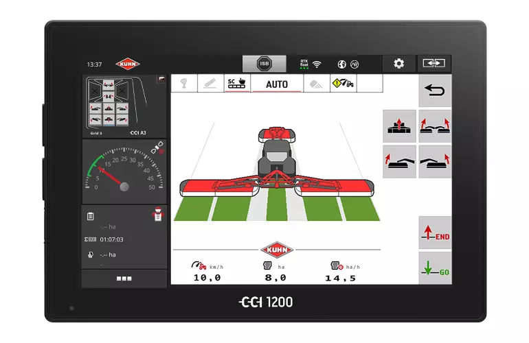 Ein Bild des CCI 1200, eines ISOBUS-Bedienterminals, welches mittels des ISOBUS-Kits des GMD 15030 verbunden werden kann.
