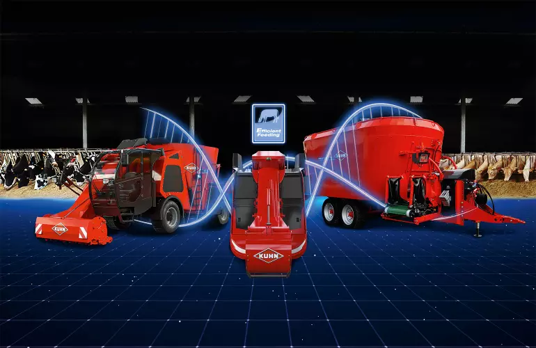 Eine visuelle Darstellung von Fütterungstechnik aus dem Hause KUHN.