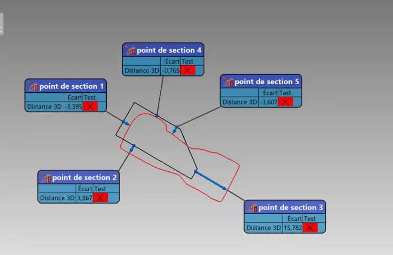 Eine Darstellung eines Querschnittsvergleichs eines standardmäßigen Original-KUHN-Kreiseleggenzinkens und eines Nachbau-Hartmetall-Kreiseleggenzinkens
