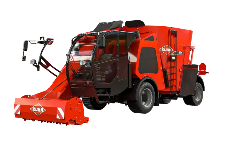 Eine Darstellung des SPV - eines selbstfahrenden Futtermischwagens der Firma KUHN