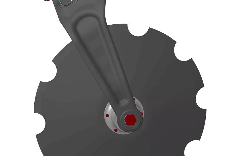 KUHN-Scheibe mit einem Durchmesser von 620 mm und einer Dicke von 6 mm.