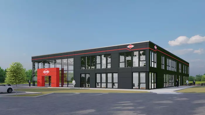 Eine Darstellung des geplanten Neubaus der Firma KUHN