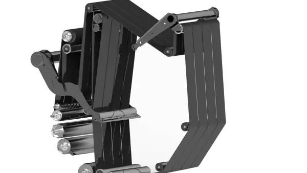 Die Presskammer der KUHN VBP 7100 arbeitet mit 4 Endlosriemen und 3 Rollen.