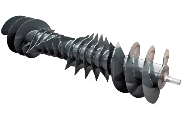 Beim OPTIFEED-Rotor mit 48 cm Durchmesser sitzen die Rotorzinken und die Schneckenwindungen auf derselben Welle.