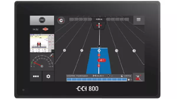 ISOBUS-Terminal CCI 800 mit aktiviertem Parallel Tracking