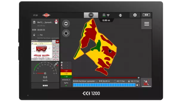 ISOBUS-Terminal CCI 1200 mit aktiviertem CCI-TASK CONTROL