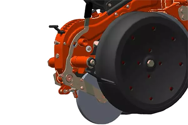 Verbesserter Boden- / Saatgutkontakt durch Edelstahl-Zwischenandruckrolle und somit verbesserte Keimung des Saatguts