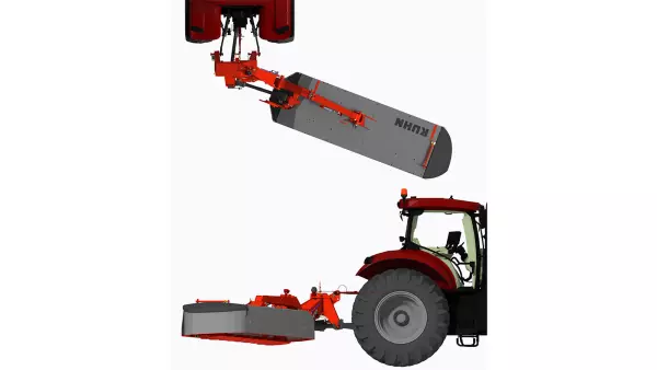 Dank der NON-STOP-Anfahrsicherung schwenken die Mähwerke GMD 3515 und GMD 4015 bei einem Hindernis nach hinten weg.