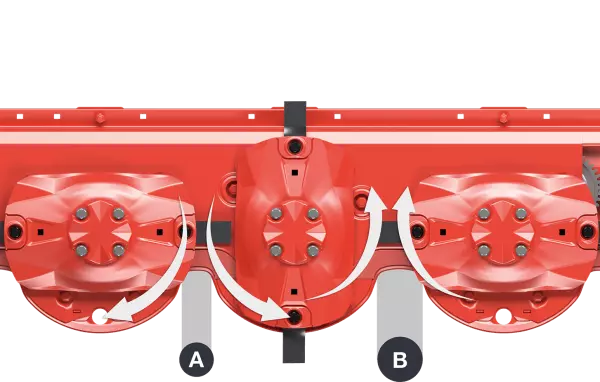 Unterschiedliche Abstände zwischen den Mähscheiben am Mähbalken OPTIDISC ELITE sorgen für eine saubere Schnittqualität.