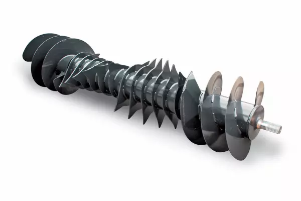 Beim OPTIFEED-Rotor mit 48 cm Durchmesser sitzen die Rotorzinken und die Schneckenwindungen auf derselben Welle.