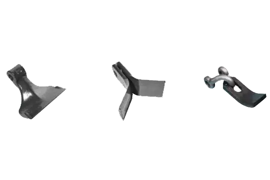 An diese Baureihe Mulchgeräte können verschiedene Werkzeuge angebaut werden: Hammerschlägel oder Y-Universalmesser und lose aufgehängte Schlägel