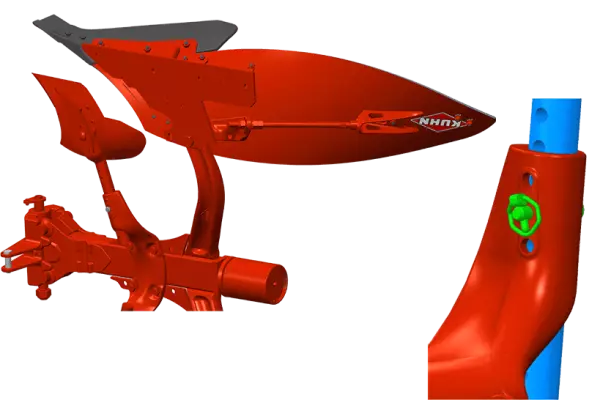 Ansicht des Vorschälers am VARI-MASTER L und der 3D-Skim-Einstellung für tadelloses Einarbeiten der organischen Masse