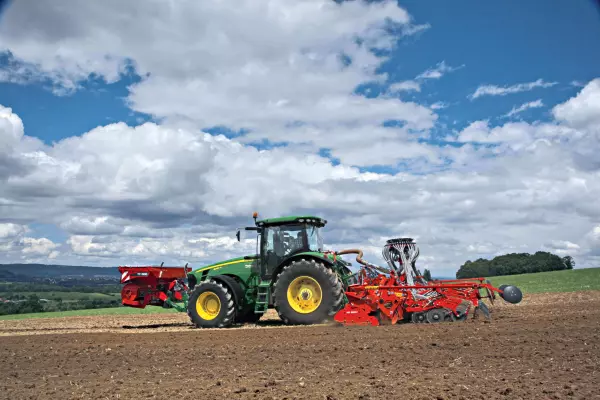 VENTA CSC 6000 Säschiene mit Abstützung auf der Walze der Kreiselegge HR 6004