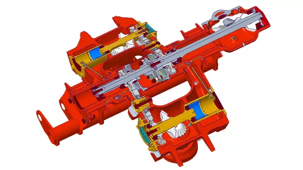 Ein patentiertes Getriebe, das optimale Kompaktheit beim Transport und effiziente Kraftübertragung bei der Arbeit bietet.