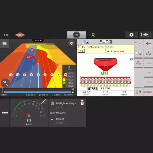 Terminal CCI 1200 mit der pneumatischen ISOBUS-Drillmaschine VENTA