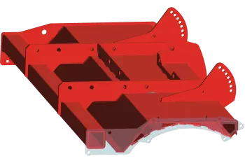 Hochfester Rahmen mit großzügigem Querschnitt an den EL-Rotorfräsen von KUHN