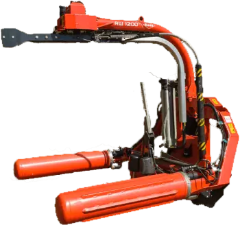 Silhouette eines selbstladenden Rundballenwicklers KUHN RW 1200