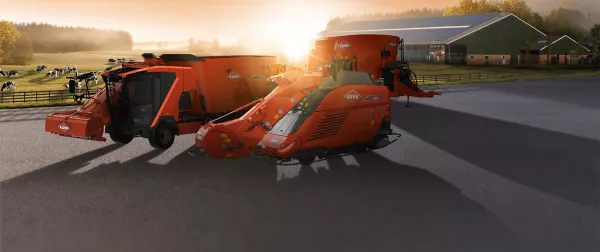 Das Keyvisual der KUHNaktuell. Fütterungstechnik 2026 von KUHN.