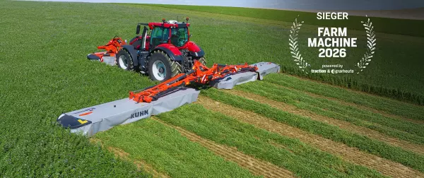 Ein Bild des GMD 15030, welches auf der AGRITECHNICA 2025 mit dem Farm Machine Award 2026 prämiert wurde.